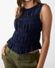 Sleeveless Soft Smock Top in Navy - thumbnail