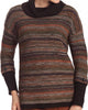 Striped Detachable Sleeve Pullover in Black Multi - thumbnail