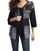 Wild Hues Long Cardigan in Black Multi - thumbnail
