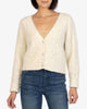 Petra Button Down Crop Cardigan in Ivory - thumbnail