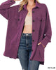 Kendall Oversized Shacket in Dark Plum - thumbnail