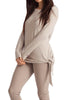 Ellie Side Tie Kashmira Sweater in Oatmeal - thumbnail