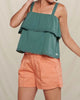 Primo Tiered Eyelette Tank Top in Silver Pine - thumbnail