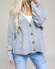 Melange Button Down Cardigan in Heather Grey - thumbnail