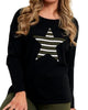 Star Crew Neck Sweater in Black - thumbnail