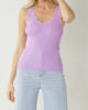 Scalloped Tank Top in Lilac - thumbnail