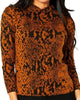 Snake Pattern Funnel Sweater in Rust/Black - thumbnail