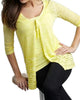 Tie-Front Melange Cardigan in Yellow - thumbnail