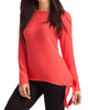 Ellie Side Tie Kashmira Sweater in Coral - thumbnail