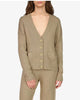 Ribbed Cardi in Heather Truffle - thumbnail