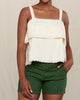 Primo Tiered Eyelette Tank Top in Salt - thumbnail