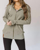Waffle Knit Fullzip Hoodie in Willow - thumbnail