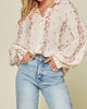 Zillow Floral Button Down in White - thumbnail