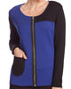 Stitch Detail Reversible Cardigan in Black/Cobalt - thumbnail