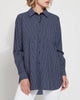 Schiffer Button Down Shirt in Navy Contrast Stripe - thumbnail