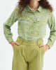 Tibesti Print Button Down Blouse in Green - thumbnail