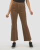 Etta Corduroy High Rise Crop Flare Pants in Chestnut - thumbnail