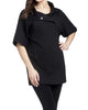 Side Zip Short Sleeve Coat in Black - thumbnail