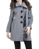 Faux Leather Accent Car Coat in Gray/Black - thumbnail