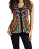 Southwest Long Vest in Black Multi - thumbnail
