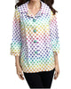 Get Spotted Rain Jacket with Buttons in White Multi - thumbnail