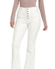 High Rise Flare Jeans With Button Fly in White - thumbnail