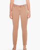 Colored Mid Rise Straight Ankle Jeans in Mochachino - thumbnail