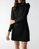 Jewel Button Open Back Dress in Black - thumbnail