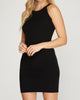 Rib Knit Sweater Dress in Black - thumbnail