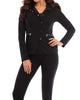 Wrinkle Free Military Snap Hooded Cardigan in Black - thumbnail