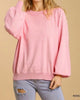Round Neck Pullover Sweater in Rose - thumbnail