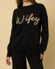 Wifey Graphic Pullover Sweater in Black - thumbnail