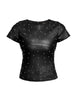 Margot Stretch Leather Tee - thumbnail