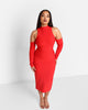 Rebdolls Women's Roma Bandage Cold Shoulder Midi Bodycon Dress - thumbnail