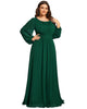Chiffon High Empire Waist Puff Sleeve Mother Dress - thumbnail