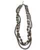 38" Bead Three Strand Necklace in Black & Gray - thumbnail