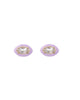 "Sweetness" Lavender Enamel & Rock Crystal Earring in Purple - thumbnail