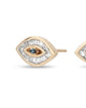 Baguette Evil Eye Posts Earring in 14K Yellow - thumbnail