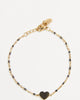 Dainty Heart Bracelet in Gold/Black - thumbnail