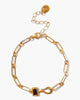 Bezel-Wrapped Hypersthene Hook Bracelet in Gold - thumbnail