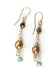 Carnival Pearl Herringbone Earing in Gold/Multi - thumbnail