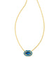 Elisa Crystal Frame Short Pendant Necklace in Sea Blue Illusion - thumbnail