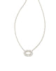 Elisa Crystal Frame Short Pendant Necklace in Ivory Mother Of Pearl - thumbnail