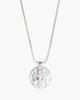 Diamond Hammered Coin Necklace in Silver - thumbnail