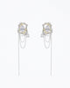 Glass Tears Gemstone Chain Drop Earrings in Silver/Gold - thumbnail
