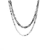 Double Resin/Metal Link Necklace in Silver - thumbnail