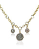 Gold Triple Charm Pave Mini Molat Necklace in Gold/Sterling Silver - thumbnail