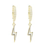 Enamel Bolt Huggie Earrings in Gold/Black Bolt - thumbnail