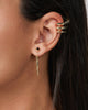 Iggy Long Chain Earrings Black Spinel in Gold/Black - thumbnail