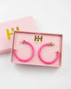 Hoop Earrings in Dark Pink - thumbnail